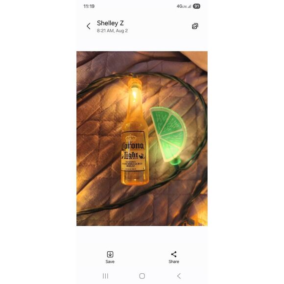 Corona Extra Beer Bottle and Lime Patio Light Set - 9' Black Wire - 10ct. Corona - Picture 3 of 8